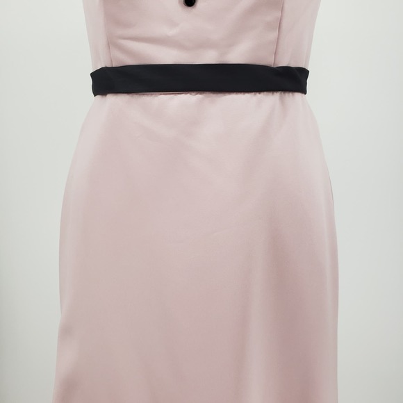 Alfred Angelo Strapless Dress 10 Long Evening Gown Beaded Mauve Pink Black 7284 - Picture 7 of 15